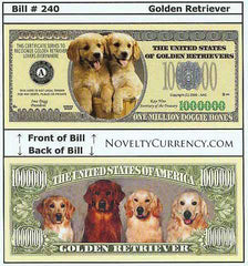Golden Retriever Novelty Currency Bill