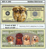 Image of Golden Retriever Novelty Currency Bill