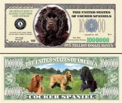 Cocker Spaniel Dog Novelty Currency Bill