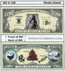 Image of Rhode Island - The Ocean State - Commemorative Bill