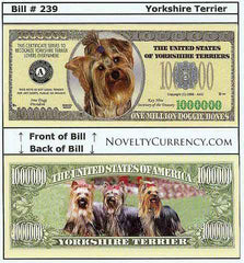 Yorkshire Terrier Novelty Currency Bill