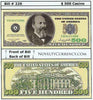Image of $500 Funny Money Novelty Currency Bill