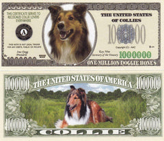 Collie Dog Novelty Currency Bill