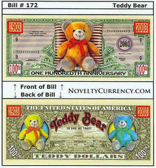 Teddy Bear Novelty Currency Bill