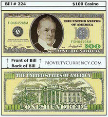 $100 Funny Money Novelty Currency Bill