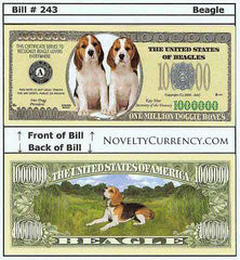 Beagle Dog Novelty Currency Bill