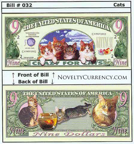 Crazy For Cats Novelty Currency Bill