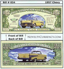 1957 Chevy Classic Car Novelty Currency Bill