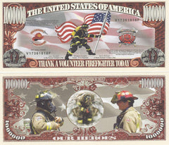 Volunteer Firefighters Novelty Currency Bill