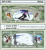 Image of Skiing Novelty Currency Bill
