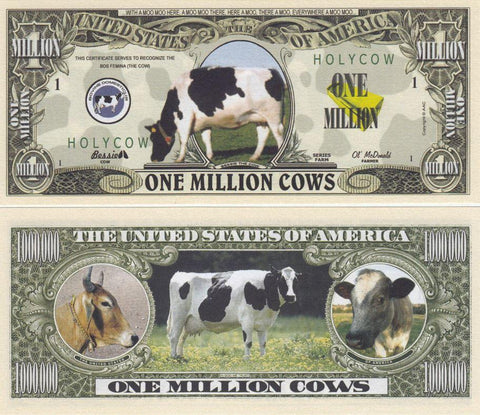 Cow Novelty Currency Bill