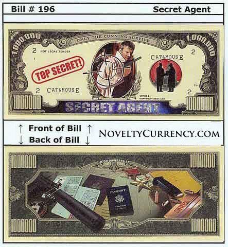 Secret Agent Spy Novelty Currency Bill