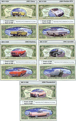 Classic Cars Complete Set (5 Different Bills Per Set)