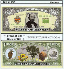 Kansas - The Sunflower State - Commemorative Novelty Bill