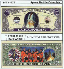 Shuttle Columbia Novelty Currency Bill