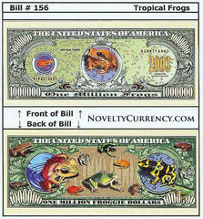 Tropical Frogs Novelty Currency Bill