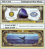 Image of Blue Whale Endangered Species Novelty Currency Bill