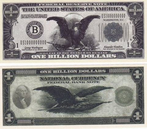 Billion Dollar Novelty Currency Bill