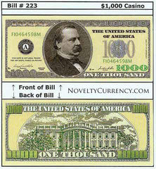 $1,000 Funny Money Novelty Currency Bill