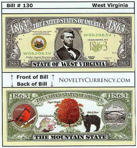 West Virginia - The Mountain State - Commemorative Novelty Bill