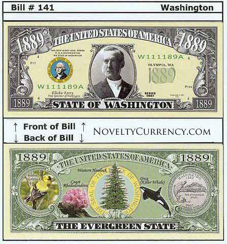 Washington - The Evergreen State - Commemorative Novelty Bill