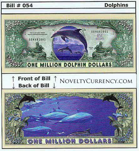 Dolphins Novelty Currency Bill