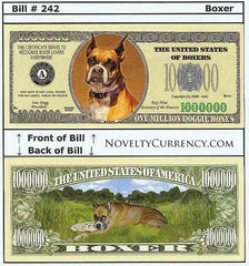 Boxer Dog Novelty Currency Bill
