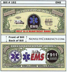 EMS - Emergency Medical Services Novelty Currency Bill