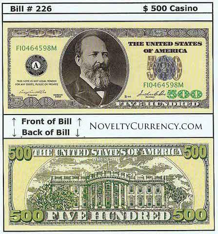 $500 Funny Money Novelty Currency Bill