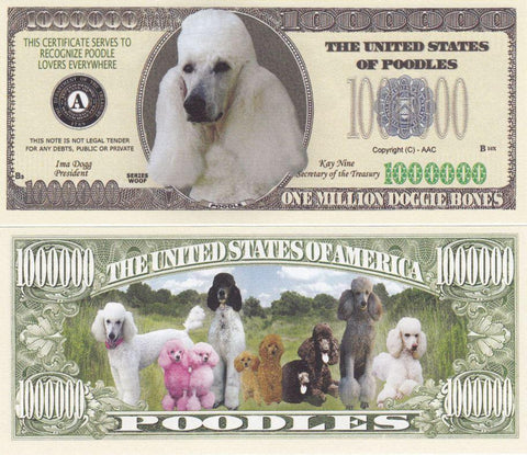 Poodle Dog Novelty Currency Bill