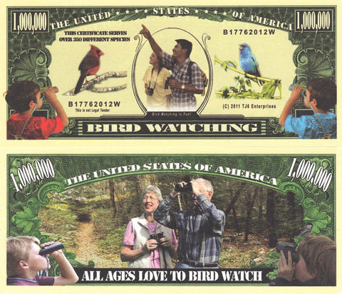 Bird Watching Novelty Currency Bill