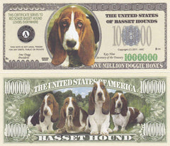 Image of Basset Hound Dog Novelty Currency Bill
