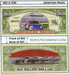 American Racer (Stock Cars) Novelty Currency Bill
