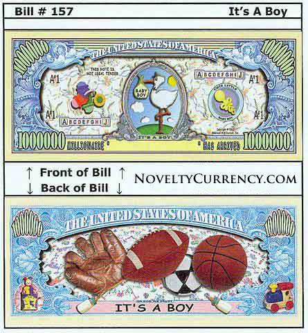 It's a Boy! Novelty Currency Bill
