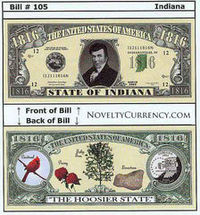 Indiana - The Hoosier State - Commemorative Novelty Bill