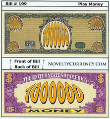 Play Money Novelty Currency Bill