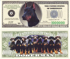 Doberman Novelty Currency Bill