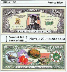 Puerto Rico Novelty Currency Bill